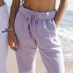Classic Sweatpants, relaxed fit with an elastic waistband and side pockets, in Orchid - coastal preppy aesthetic beach style by Pink Palm Puff
