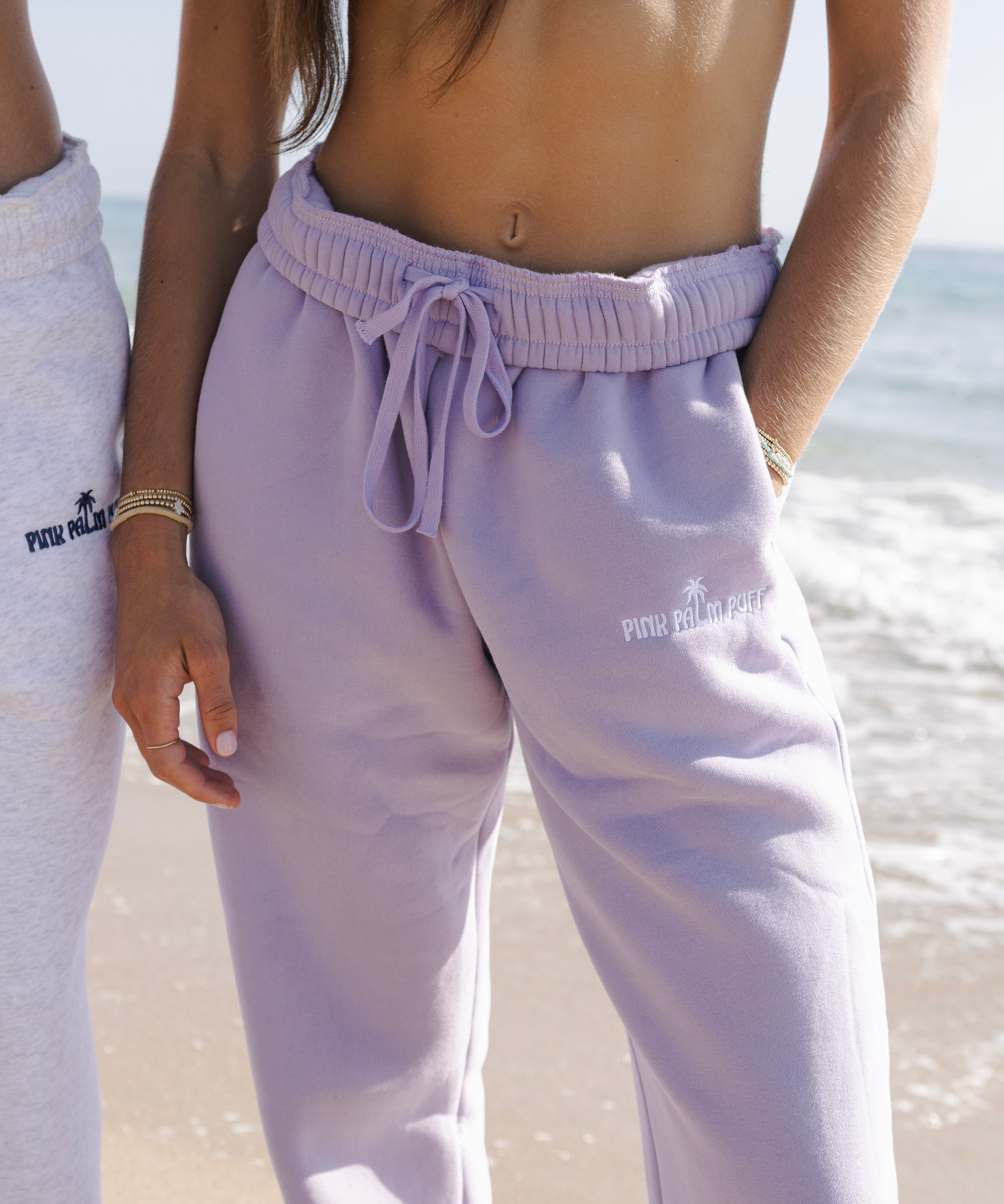 Classic Sweatpants, relaxed fit with an elastic waistband and side pockets, in Orchid - coastal preppy aesthetic beach style by Pink Palm Puff