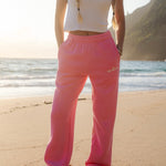 Classic Sweatpants, relaxed fit with an elastic waistband and side pockets, in Raspberry - coastal preppy aesthetic beach style by Pink Palm Puff