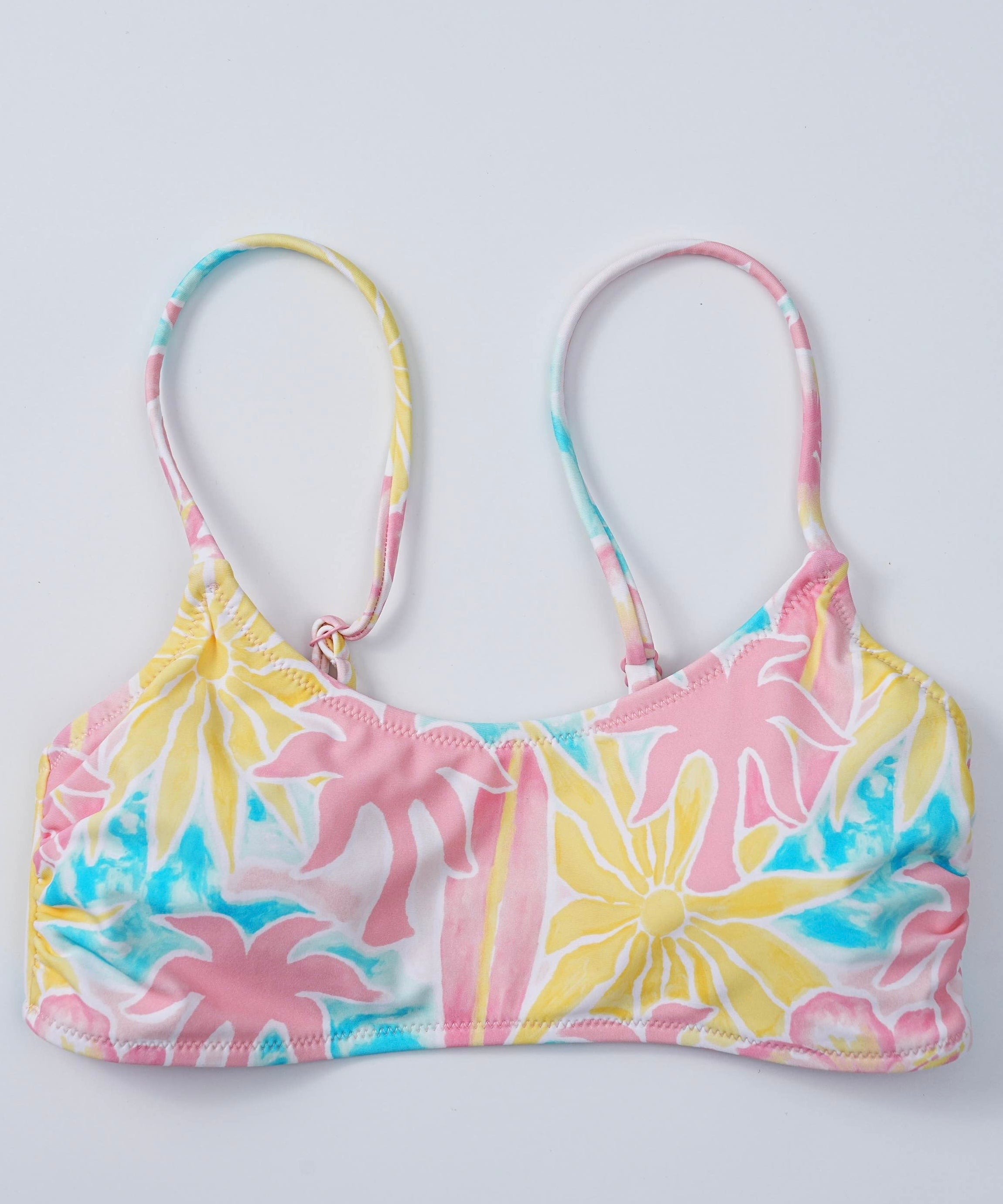 Cleo Top, adjustable tie straps, in Sherbet Swirl - coastal preppy aesthetic beach style by Pink Palm Puff