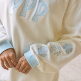 Classic Crew, ribbed crew neckline and relaxed fit, in Seasalt - coastal preppy aesthetic beach style by Pink Palm Puff