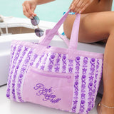 Couture Carryall, spacious reversible design, in Twilight (Reversible) - coastal preppy aesthetic beach style by Pink Palm Puff
