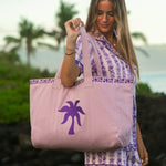 Couture Carryall, spacious reversible design, in Twilight (Reversible) - coastal preppy aesthetic beach style by Pink Palm Puff