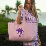 Couture Carryall, spacious reversible design, in Twilight (Reversible) - coastal preppy aesthetic beach style by Pink Palm Puff