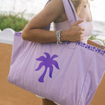 Couture Carryall, spacious reversible design, in Twilight (Reversible) - coastal preppy aesthetic beach style by Pink Palm Puff