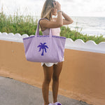 Couture Carryall, spacious reversible design, in Twilight (Reversible) - coastal preppy aesthetic beach style by Pink Palm Puff