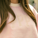 "Daydream" Classic Crew, ribbed crew neckline and relaxed fit, in Angel Pink - coastal preppy aesthetic beach style by Pink Palm Puff