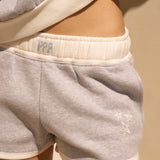 "Daydream" Foldover Short, foldover waistband with relaxed fit, in Sky Grey - coastal preppy aesthetic beach style by Pink Palm Puff