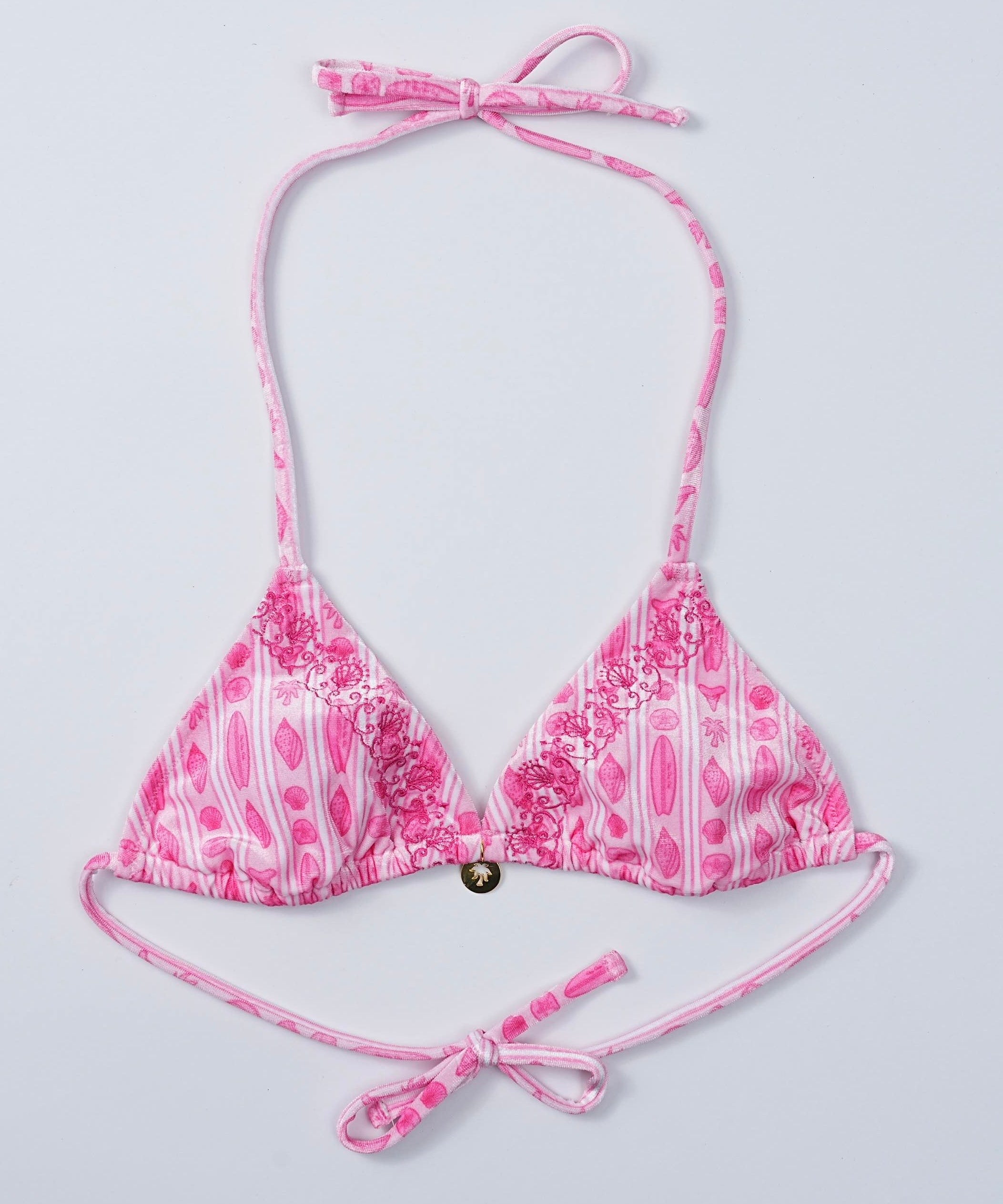 Demi Top, adjustable tie straps, in Sakura - coastal preppy aesthetic beach style by Pink Palm Puff