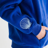 "Hawaii Hibiscus" Hoodie, adjustable drawstring hood and pocket, in Oceanic - coastal preppy aesthetic beach style by Pink Palm Puff
