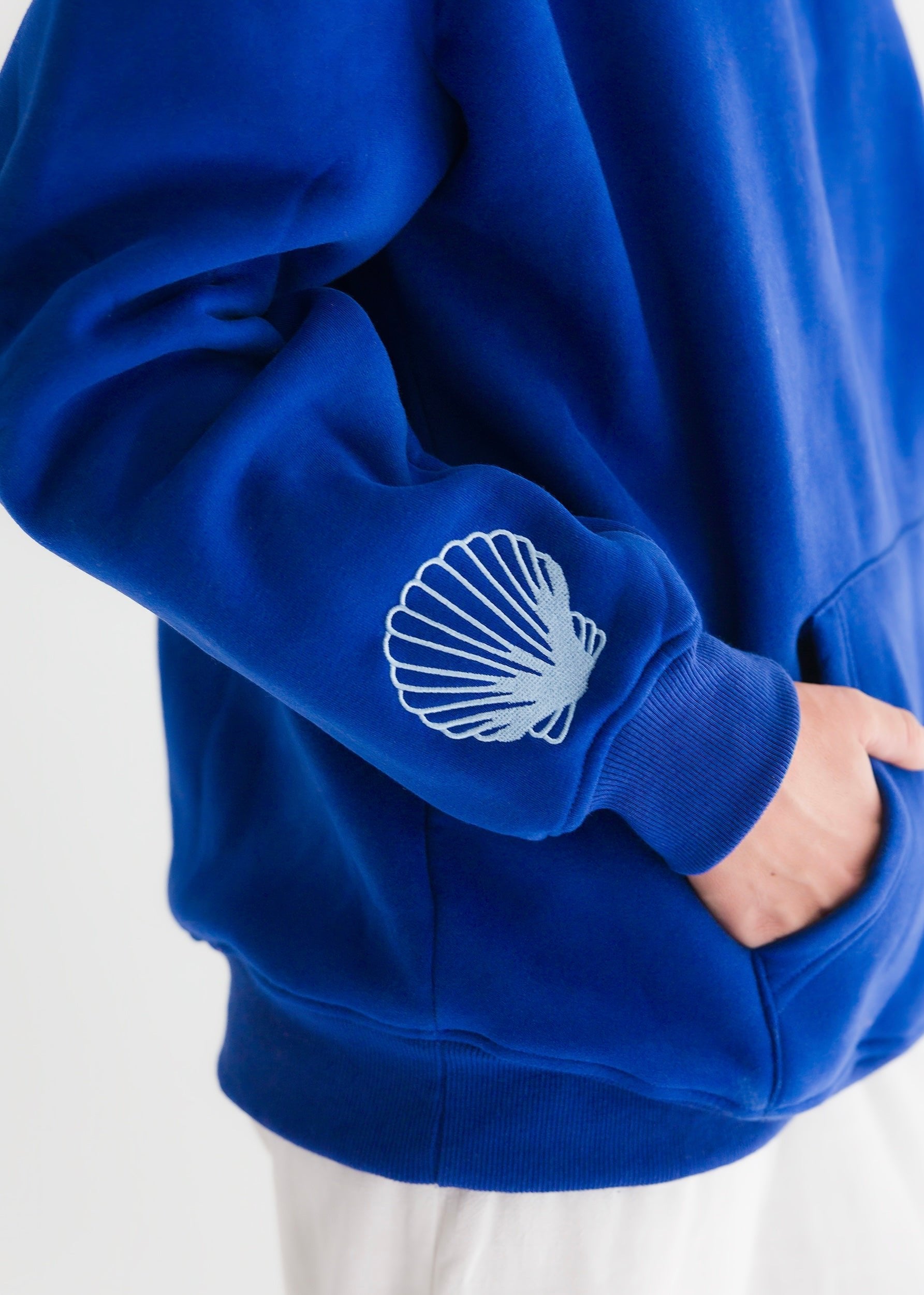 "Hawaii Hibiscus" Hoodie, adjustable drawstring hood and pocket, in Oceanic - coastal preppy aesthetic beach style by Pink Palm Puff