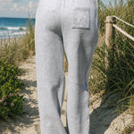 "Lacy" Wideleg Sweatpants, relaxed wide-leg fit with an elastic waistband, in Sky Grey - coastal preppy aesthetic beach style by Pink Palm Puff