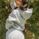 "Lacy" Wideleg Sweatpants, relaxed wide-leg fit with an elastic waistband, in Sky Grey - coastal preppy aesthetic beach style by Pink Palm Puff