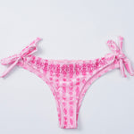 Lila Bottom (Cheeky), cheeky coverage with tie-side detail, in Sakura - coastal preppy aesthetic beach style by Pink Palm Puff