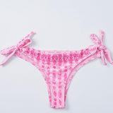 Lila Bottom (Cheeky), cheeky coverage with tie-side detail, in Sakura - coastal preppy aesthetic beach style by Pink Palm Puff