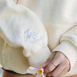 "Live in the Moment" Hoodie, adjustable drawstring hood and pocket, in Sand - coastal preppy aesthetic beach style by Pink Palm Puff