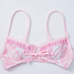 Luna Top, adjustable tie straps, in Paradise Pink - coastal preppy aesthetic beach style by Pink Palm Puff