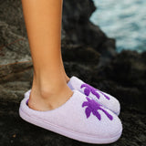 Malibu Slippers, cozy fleece lining, in Twilight - coastal preppy aesthetic beach style by Pink Palm Puff