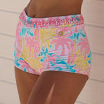 Mira Short, drawstring waist and side pocket, in Sherbet Swirl - coastal preppy aesthetic beach style by Pink Palm Puff