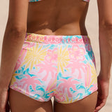 Mira Short, drawstring waist and side pocket, in Sherbet Swirl - coastal preppy aesthetic beach style by Pink Palm Puff