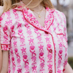 Pink Palm Pajamas, soft, breathable fabric, in Blush Bay - coastal preppy aesthetic beach style by Pink Palm Puff