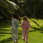 Puff Sweatpants, relaxed fit with an elastic waistband and side pockets, in Heather White - coastal preppy aesthetic beach style by Pink Palm Puff