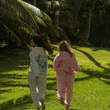 Puff Sweatpants, relaxed fit with an elastic waistband and side pockets, in Heather White - coastal preppy aesthetic beach style by Pink Palm Puff