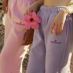 Puff Sweatpants, relaxed fit with an elastic waistband and side pockets, in Lilac - coastal preppy aesthetic beach style by Pink Palm Puff