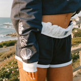 Signature Short, drawstring waist and side pocket, in True Navy - coastal preppy aesthetic beach style by Pink Palm Puff