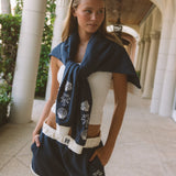 Signature Short, drawstring waist and side pocket, in True Navy - coastal preppy aesthetic beach style by Pink Palm Puff