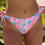 Solei Bottom (Cheeky), cheeky coverage with tie-side detail, in Coral Crush - coastal preppy aesthetic beach style by Pink Palm Puff