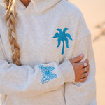 "To Live For the Hope of it All" Hoodie, adjustable drawstring hood and pocket, in Heather - coastal preppy aesthetic beach style by Pink Palm Puff