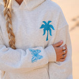 "To Live For the Hope of it All" Hoodie, adjustable drawstring hood and pocket, in Heather - coastal preppy aesthetic beach style by Pink Palm Puff