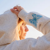 "To Live For the Hope of it All" Hoodie, adjustable drawstring hood and pocket, in Heather - coastal preppy aesthetic beach style by Pink Palm Puff