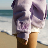"To Live For the Hope of it All" Hoodie, adjustable drawstring hood and pocket, in Lilac - coastal preppy aesthetic beach style by Pink Palm Puff