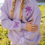 "To Live For the Hope of it All" Hoodie, adjustable drawstring hood and pocket, in Lilac - coastal preppy aesthetic beach style by Pink Palm Puff