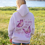 "To Live For the Hope of it All" Hoodie, adjustable drawstring hood and pocket, in Lilac - coastal preppy aesthetic beach style by Pink Palm Puff