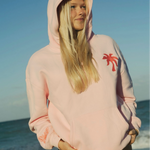 "To Live For the Hope of it All" Hoodie, adjustable drawstring hood and pocket, in Pink - coastal preppy aesthetic beach style by Pink Palm Puff